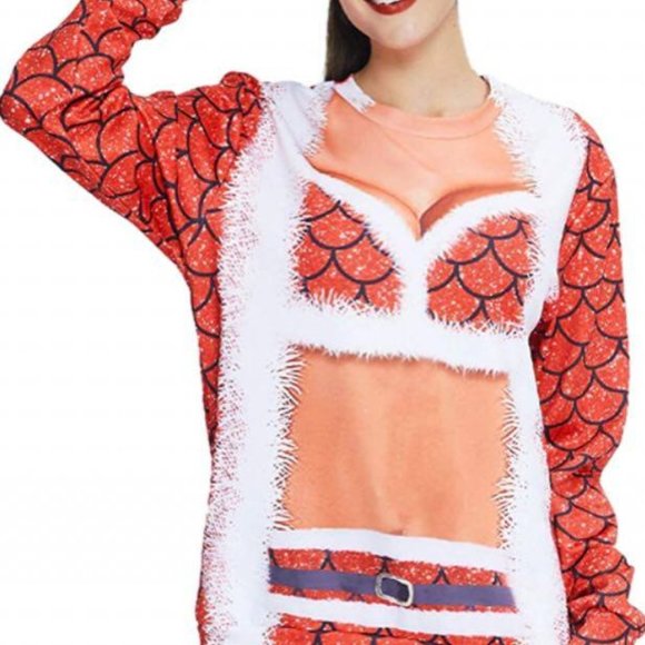 Christmas Sweater for Women Pullover Sweater Crewneck Long Sleeve - Picture 2 of 4